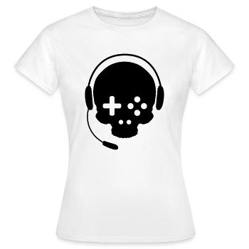 Game Schädel mit Headset - Frauen T-Shirt - Weiß - Vorne - AI Model Female 172 dark (172cm)