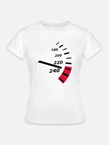 tacho, speed, km h - Frauen T-Shirt - Weiß