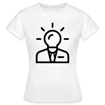 business idea - Women's T-Shirt - white - Front - AI Model Female 172 dark (172cm)