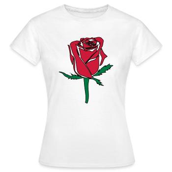 Rose Blume - Frauen T-Shirt - Weiß - Vorne - AI Model Female 172 dark (172cm)
