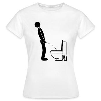 Toilette cool logo debout pipi pisse toilette toilette - T-shirt Femme - blanc - Devant - AI Model Female 172 dark (172cm)
