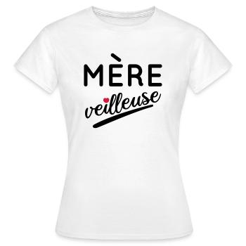 Maman - Mère veilleuse - T-shirt Femme - blanc - Devant - AI Model Female 172 dark (172cm)