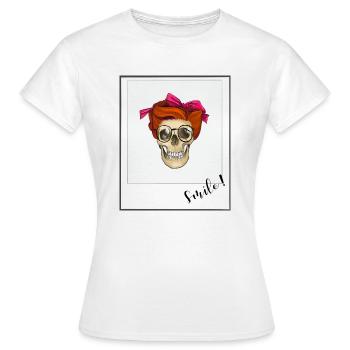 Pin up Smile - T-shirt Femme - blanc - Devant - AI Model Female 172 dark (172cm)