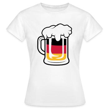 Deutschland Maßkrug - Frauen T-Shirt - Weiß - Vorne - AI Model Female 172 dark (172cm)