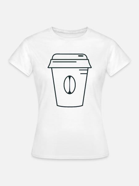 Bohnenliebevoller Becher zum Mitnehmen - Frauen T-Shirt - Weiß