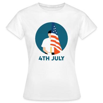 4. Juli - Frauen T-Shirt - Weiß - Vorne - AI Model Female 172 dark (172cm)