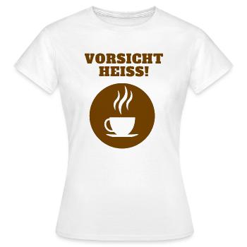 Vorsicht Heiss - Frauen T-Shirt - Weiß - Vorne - AI Model Female 172 dark (172cm)