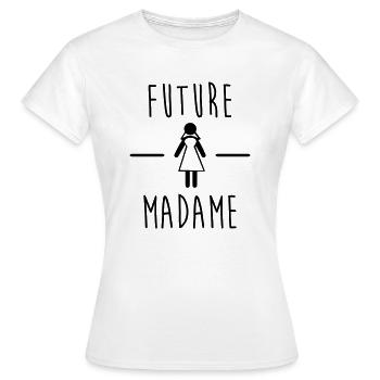 Future madame, EVJF pas cher, idée cadeau - T-shirt Femme - blanc - Devant - AI Model Female 172 dark (172cm)