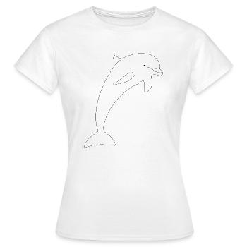 Delphin - Frauen T-Shirt - Weiß - Vorne - AI Model Female 172 dark (172cm)