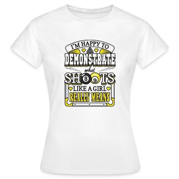 Billard drôle Ce que signifie tirer comme une fille - T-shirt Femme - blanc - Devant - AI Model Female 172 dark (172cm)
