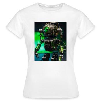 Digitale Kunst eines Roboter-Mikrofons - Frauen T-Shirt - Weiß - Vorne - AI Model Female 172 dark (172cm)