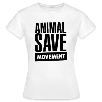 Animal Save Movement Schriftzug Black - Frauen T-Shirt - Weiß - Vorne - AI Model Female 172 dark (172cm)