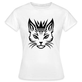 Cat with a large crown - Women's T-Shirt - white - Front - AI Model Female 172 dark (172cm)