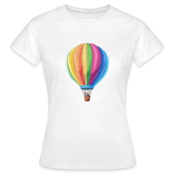 Bunte Heißluftballons schweben am Himmel - Frauen T-Shirt - Weiß - Vorne - AI Model Female 172 dark (172cm)