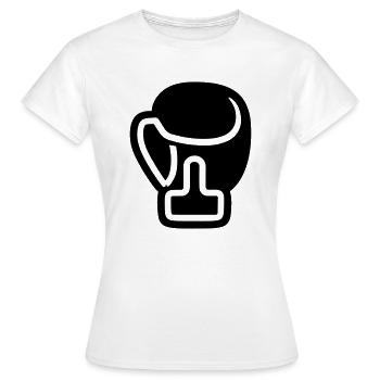 Boxhandschuh - Frauen T-Shirt - Weiß - Vorne - AI Model Female 172 dark (172cm)