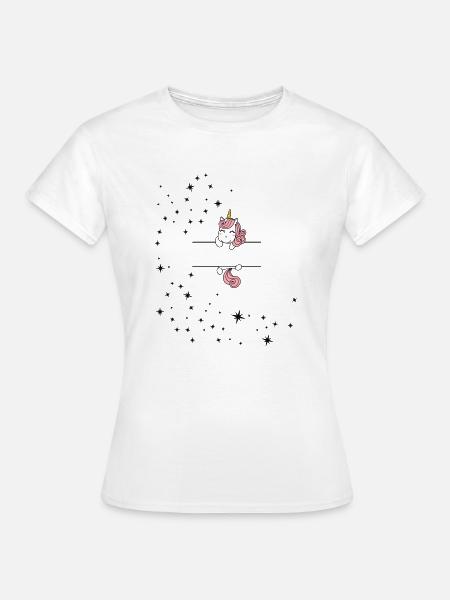 Einhorn mit Personalisierung - Frauen T-Shirt - Weiß