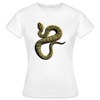 Schlange Sand / Umbra - Frauen T-Shirt - Weiß - Vorne - AI Model Female 172 dark (172cm)