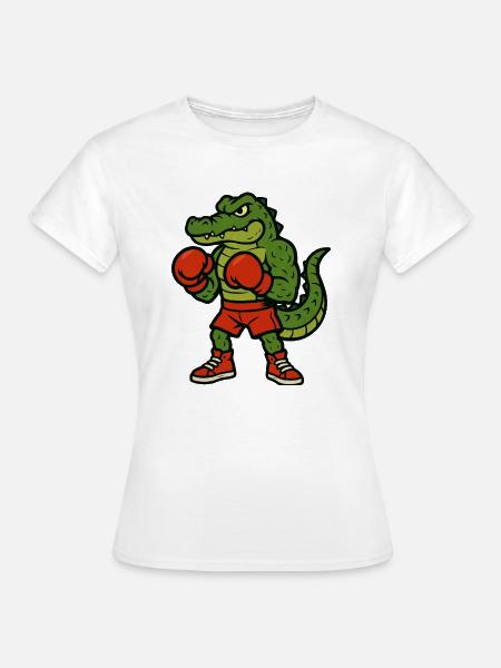 Krokodil Boxer - Frauen T-Shirt - Weiß