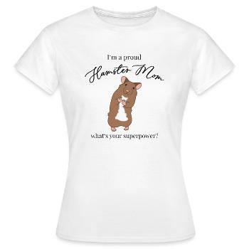 cute hamster shirt funny | Hamster Mama Mom - Women's T-Shirt - white - Front - AI Model Female 172 dark (172cm)
