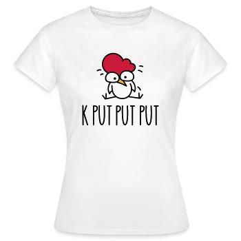 Das lustige Huhn ist müde - Frauen T-Shirt - Weiß - Vorne - AI Model Female 172 dark (172cm)