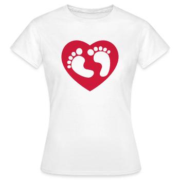 Pieds de bébé Coeur - T-shirt Femme - blanc - Devant - AI Model Female 172 dark (172cm)