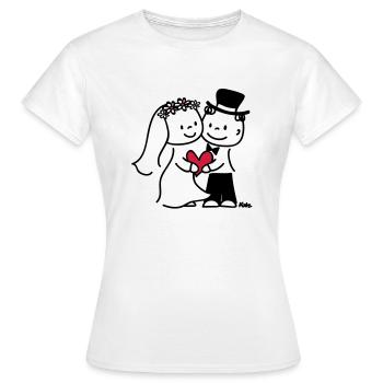 Brautpaar (c) - Frauen T-Shirt - Weiß - Vorne - AI Model Female 172 dark (172cm)