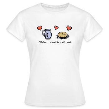 Ebbelwoi + Handkäs est tout ce dont j'ai besoin - T-shirt Femme - blanc - Devant - AI Model Female 172 dark (172cm)