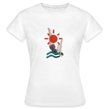 Sprung - Frauen T-Shirt - Weiß - Vorne - AI Model Female 172 dark (172cm)