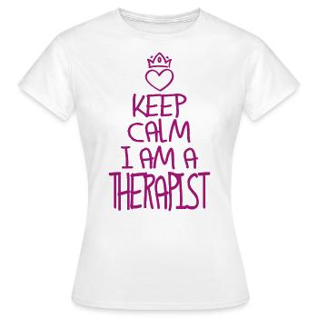 Keep Calm Therapeut cool Therapeut Geschenk - Frauen T-Shirt - Weiß - Vorne - AI Model Female 172 dark (172cm)