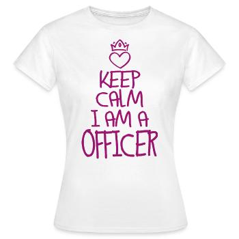Keep Calm Offizier cool Offizier Geschenk - Frauen T-Shirt - Weiß - Vorne - AI Model Female 172 dark (172cm)