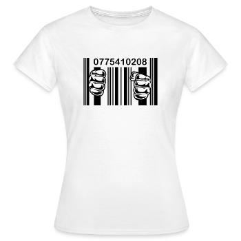 PRISON BARCODE - Women's T-Shirt - white - Front - AI Model Female 172 dark (172cm)