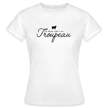 Troupeau - T-shirt Femme - blanc - Devant - AI Model Female 172 dark (172cm)