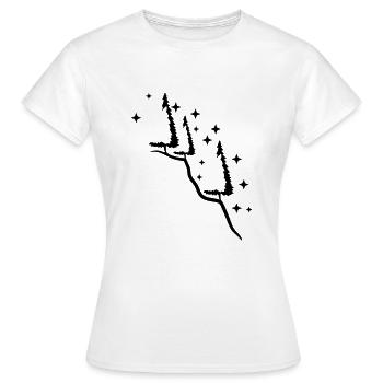 sapin coteau sapin étoiles nuit joyeux chr - T-shirt Femme - blanc - Devant - AI Model Female 172 dark (172cm)