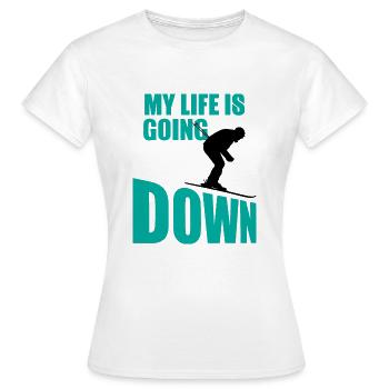 Sports d'hiver - Ski - Après-ski - Cadeau - T-shirt Femme - blanc - Devant - AI Model Female 172 dark (172cm)