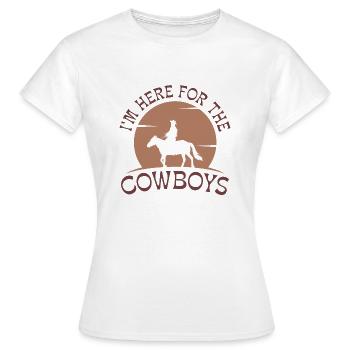 Je suis ici pour les Cowboys - T-shirt Femme - blanc - Devant - AI Model Female 172 dark (172cm)