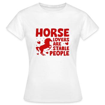 Horse Lovers Are Stable People - Women's T-Shirt - white - Front - AI Model Female 172 dark (172cm)