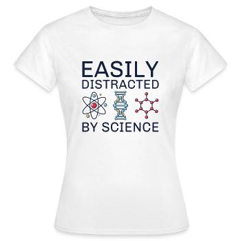 Leicht von der Wissenschaft abgelenkt - Frauen T-Shirt - Weiß - Vorne - AI Model Female 172 dark (172cm)