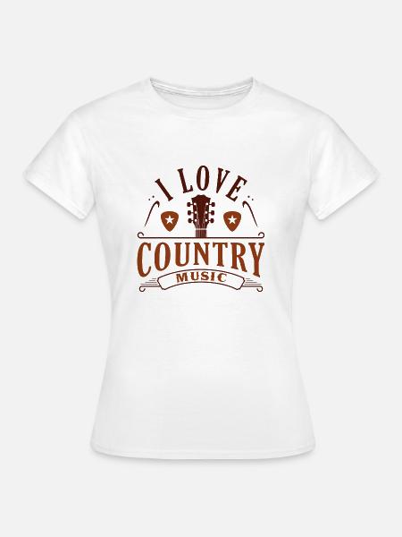 I Love Country Music - Frauen T-Shirt - Weiß