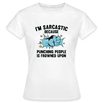 Je suis sarcastique - T-shirt Femme - blanc - Devant - AI Model Female 172 dark (172cm)