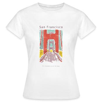 Golden Gate Bridge San Francisco Californie - T-shirt Femme - blanc - Devant - AI Model Female 172 dark (172cm)