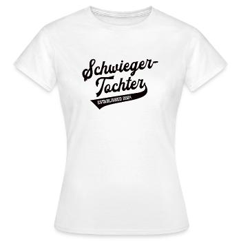 Schwiegertochter 2024 Hochzeit Heirat Ehe Tochter - Frauen T-Shirt - Weiß - Vorne - AI Model Female 172 dark (172cm)