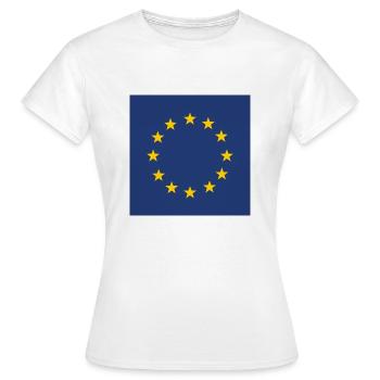 Cadeau du drapeau européen - Cadeau du drapeau de l’Union européenne - T-shirt Femme - blanc - Devant - AI Model Female 172 dark (172cm)