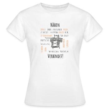 Nähen verbindet! - Frauen T-Shirt - Weiß - Vorne - AI Model Female 172 dark (172cm)