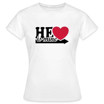 He is mine I love my Boyfriend Freund boyfriend - Frauen T-Shirt - Weiß - Vorne - AI Model Female 172 dark (172cm)