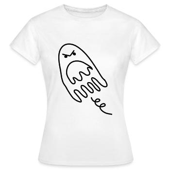 gespenst erschrocken monster Kind bebis untot - Frauen T-Shirt - Weiß - Vorne - AI Model Female 172 dark (172cm)