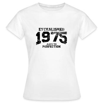 established 1975 - aged to perfection - Frauen T-Shirt - Weiß - Vorne - AI Model Female 172 dark (172cm)