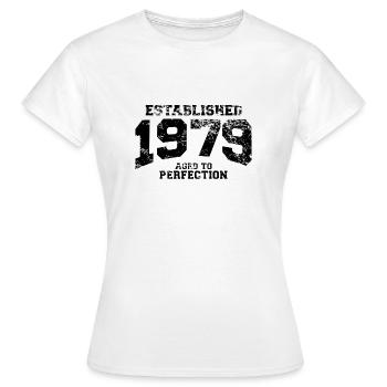 established 1979 - aged to perfection - Frauen T-Shirt - Weiß - Vorne - AI Model Female 172 dark (172cm)