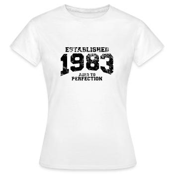 established 1983 - aged to perfection - Frauen T-Shirt - Weiß - Vorne - AI Model Female 172 dark (172cm)