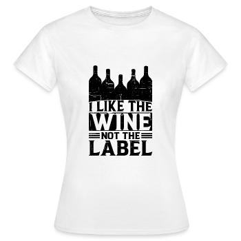 J’aime le vin, pas l’étiquette 16 - T-shirt Femme - blanc - Devant - AI Model Female 172 dark (172cm)