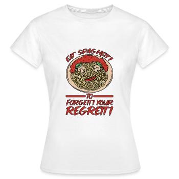 Mangez des spaghettis pour oublier vos regrets 5 - T-shirt Femme - blanc - Devant - AI Model Female 172 dark (172cm)